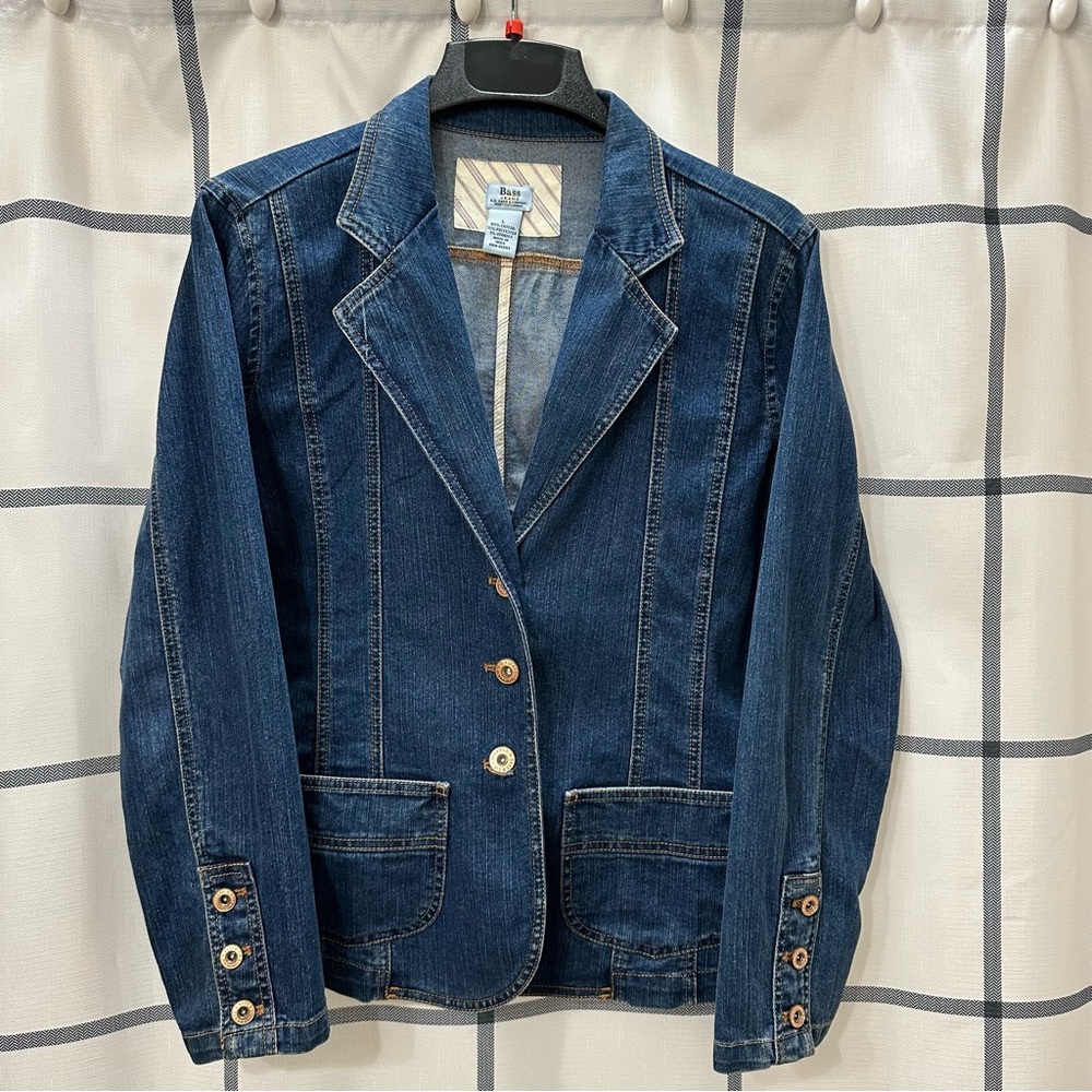 GH Bass Women’s Denim  Jean blazer jacket, large, excellent condition